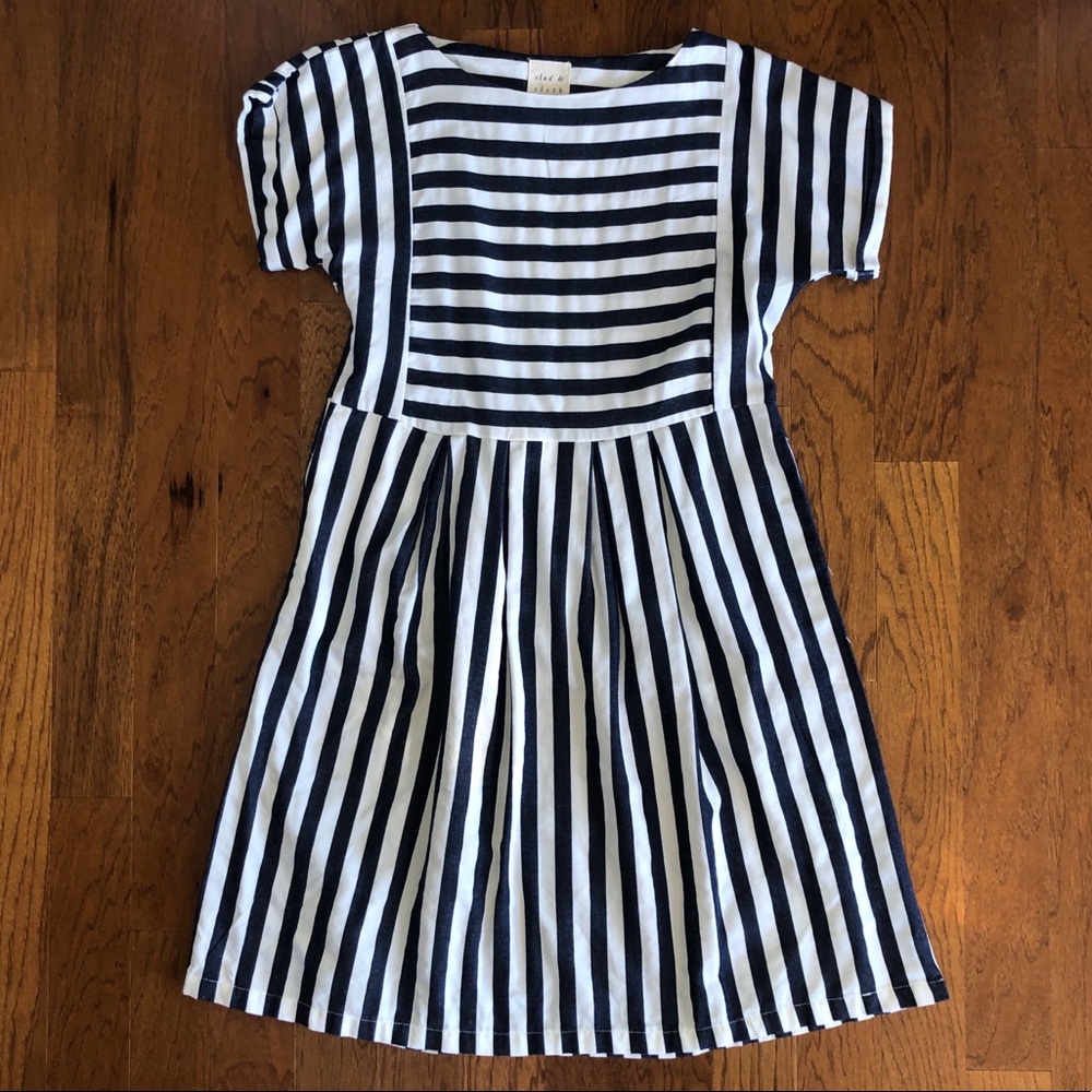 Clad & Cloth Navy Stripped Dress